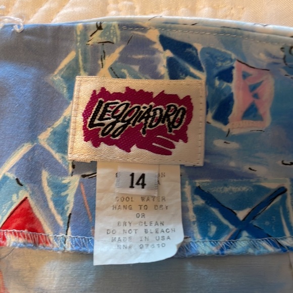 Leggiardo Blue Regatta Coastal Sailboat Print Mini Skirt Size 14 - Picture 4 of 7